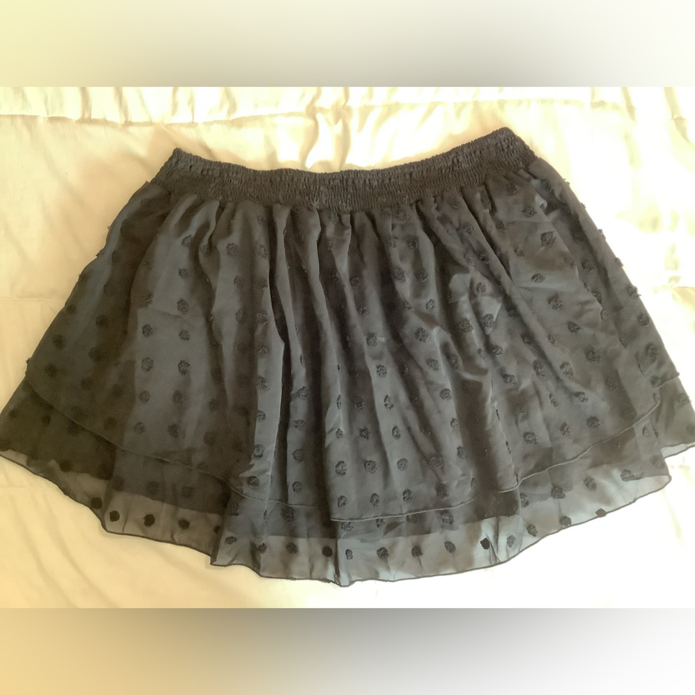 Shein Curve Sheer Black Tiered Mini Skirt 4XL